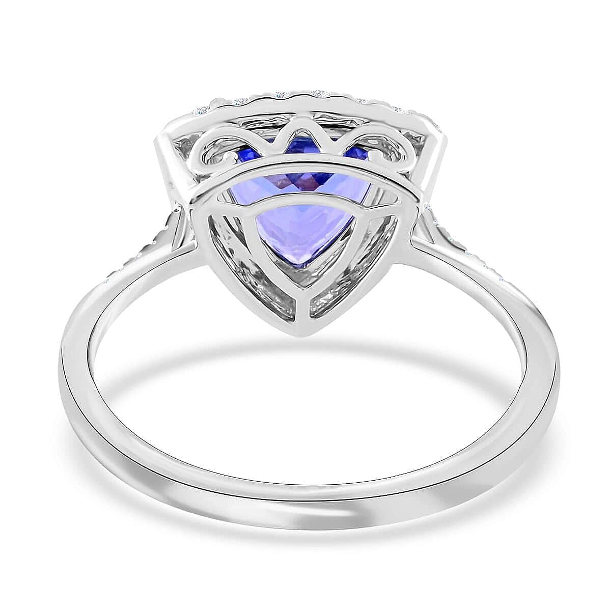 14K W Gold  AAA   Tanzanite ,  White Diamond  I2 Ring 3.25 ct,  Gold Wt. 3.84 Gms  3.250  Ct.