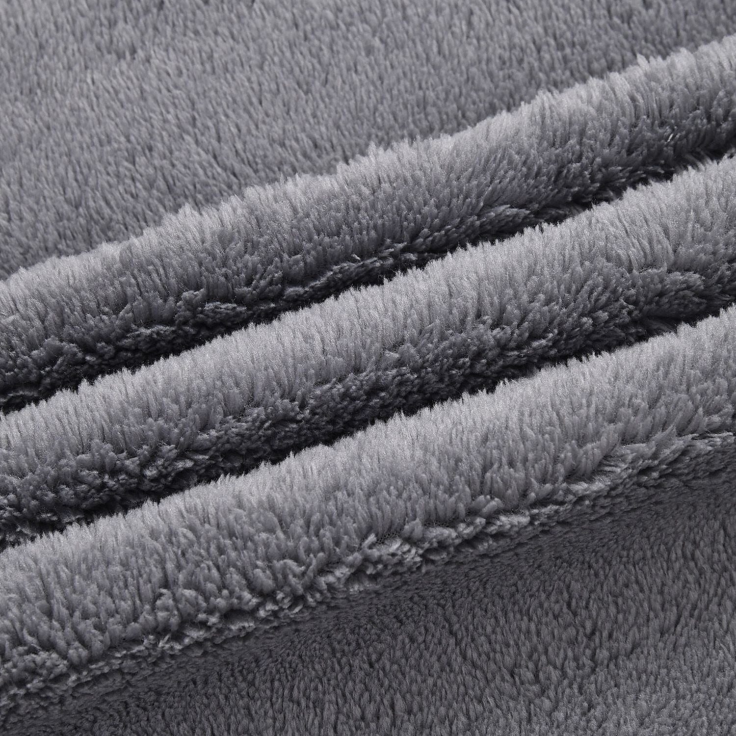  POD, Teddy Fleece Double Layered Blanket - Dark Grey