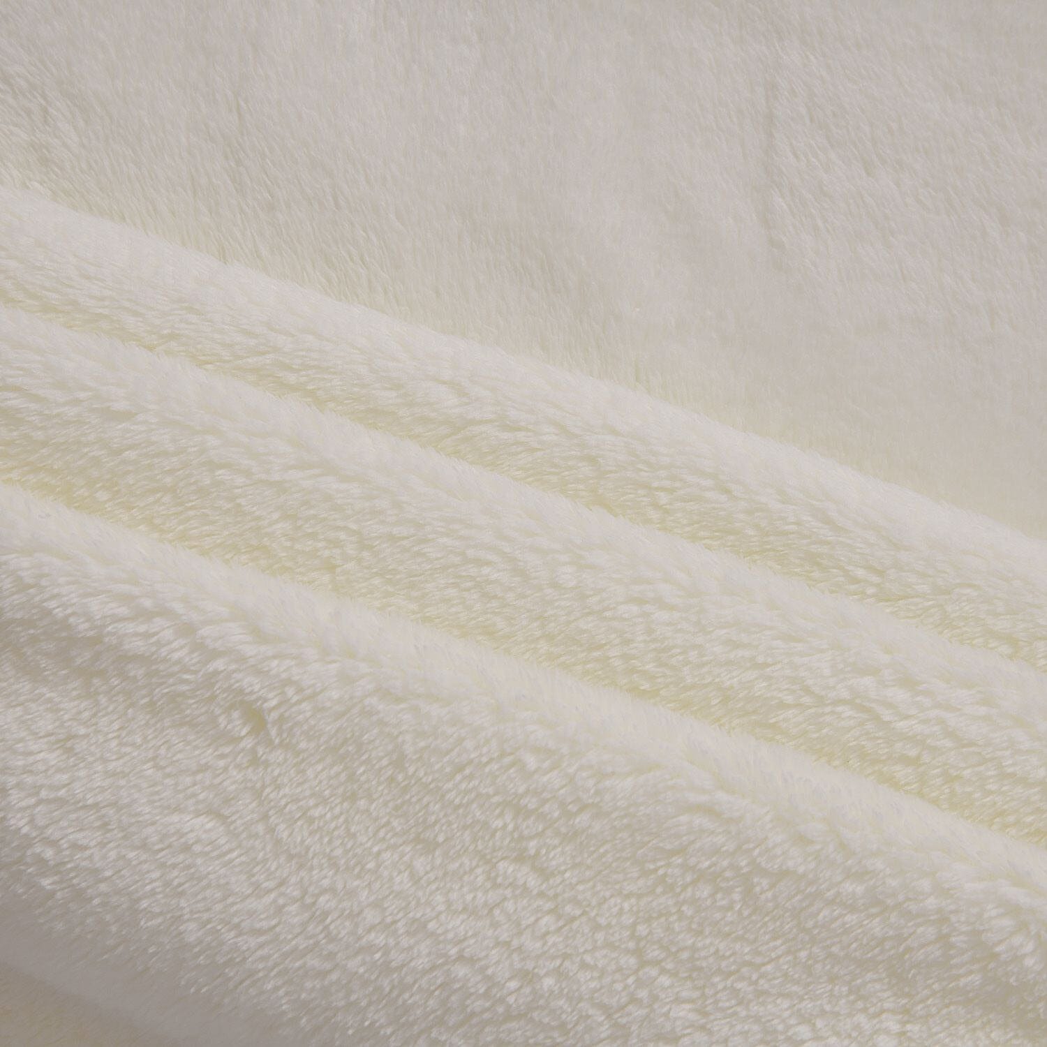 Teddy Fleece Double Layered Sherpa Blanket (Double Size 200x150 cm) - White