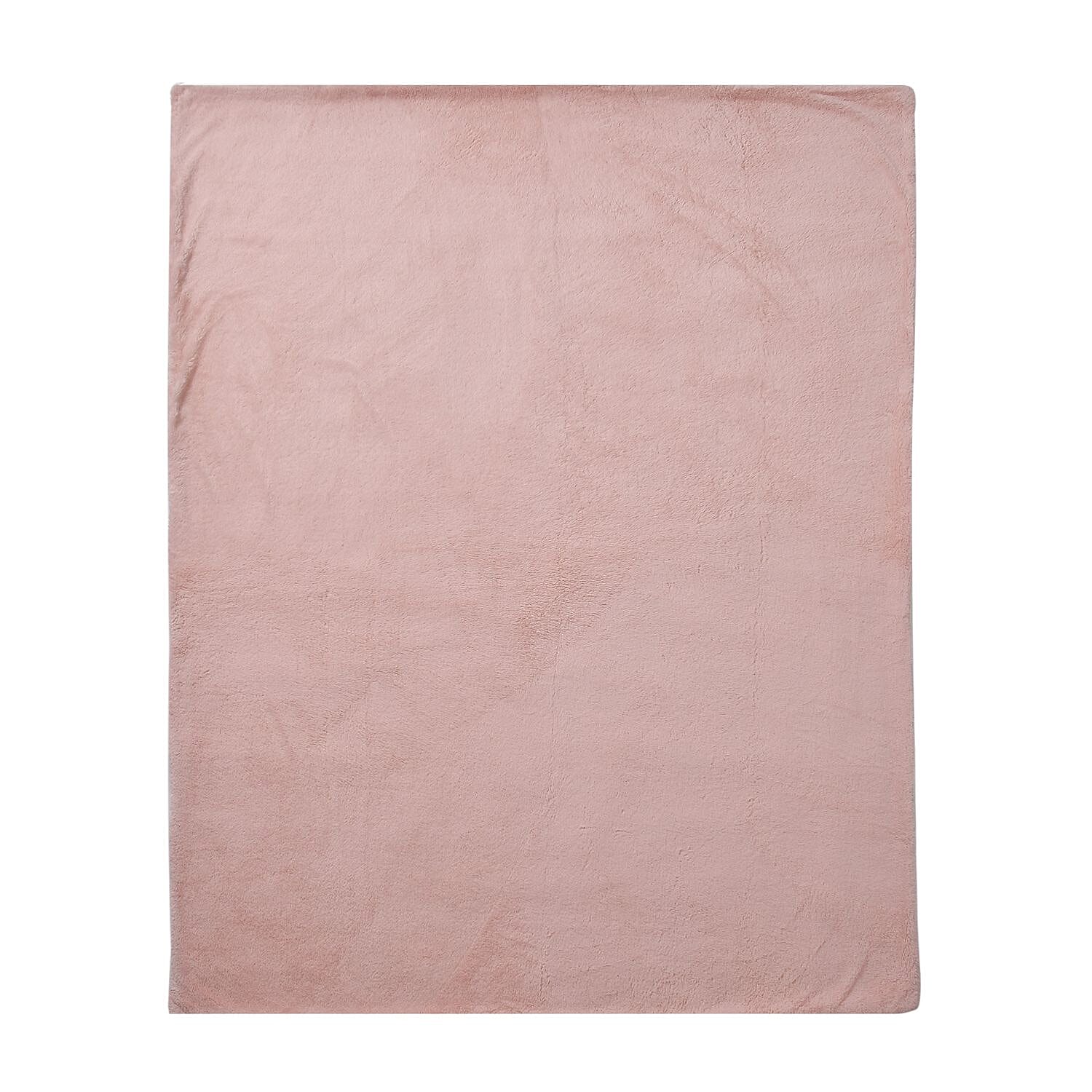 Teddy Fleece Double Layered Sherpa Blanket (Double Size 200x150 cm) - Pink