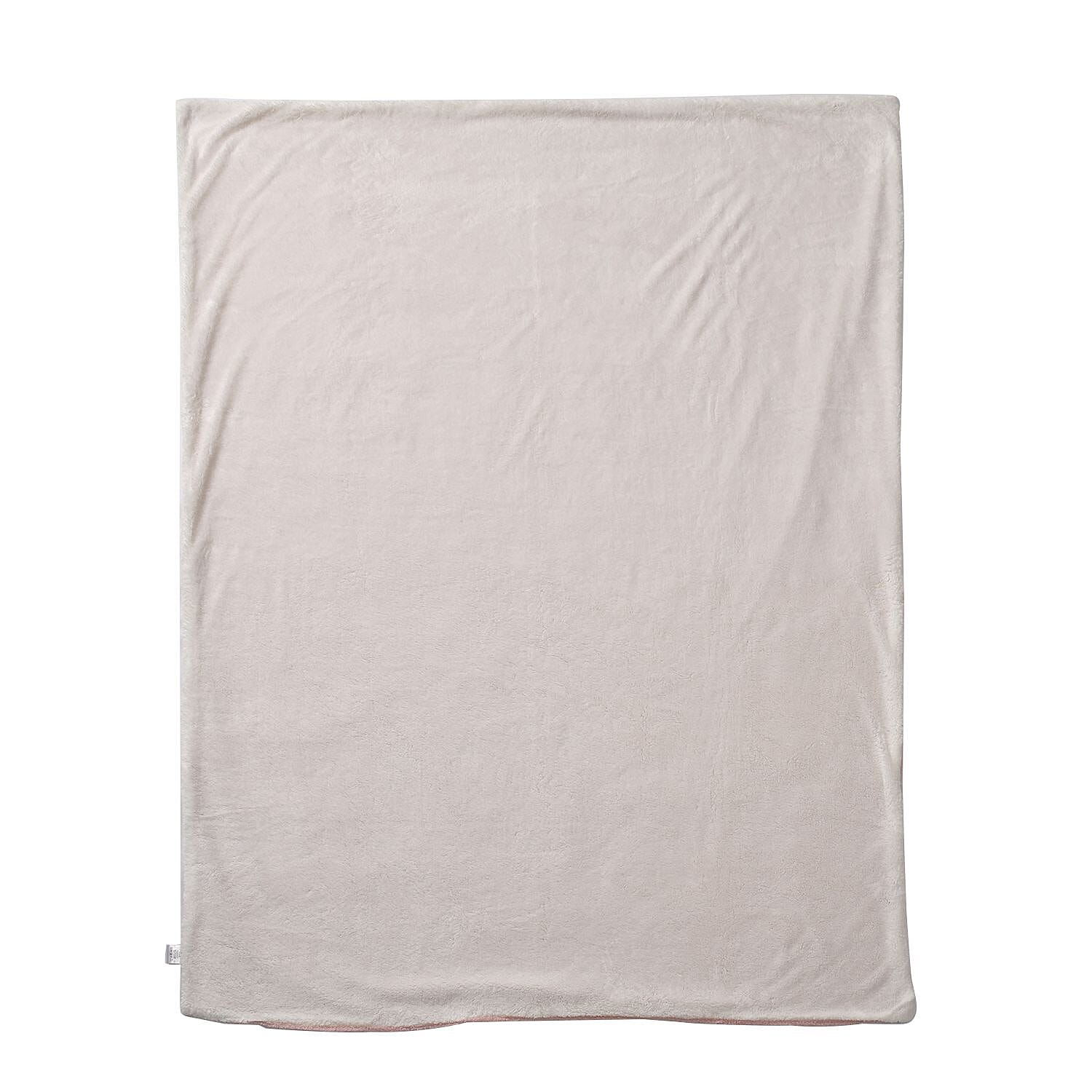 Teddy Fleece Double Layered Sherpa Blanket (Double Size 200x150 cm) - Pink