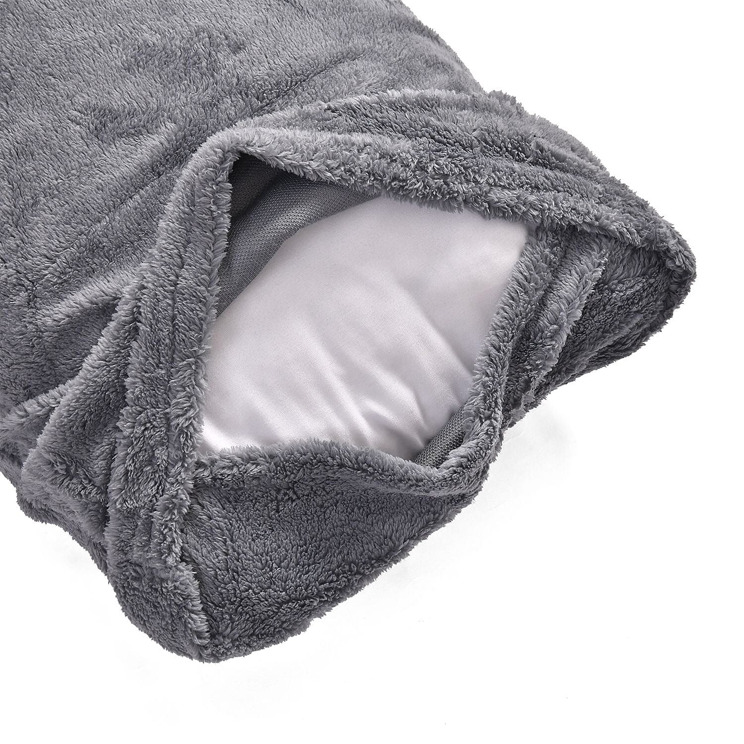 Luxury Edition - 3 Piece Set Teddy Fleece Duvet Cover & 2 Pillowcases - Grey