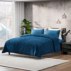 Luxury Edition - 3 Piece Set Teddy Fleece Duvet Cover & 2 Pillowcases - Grey