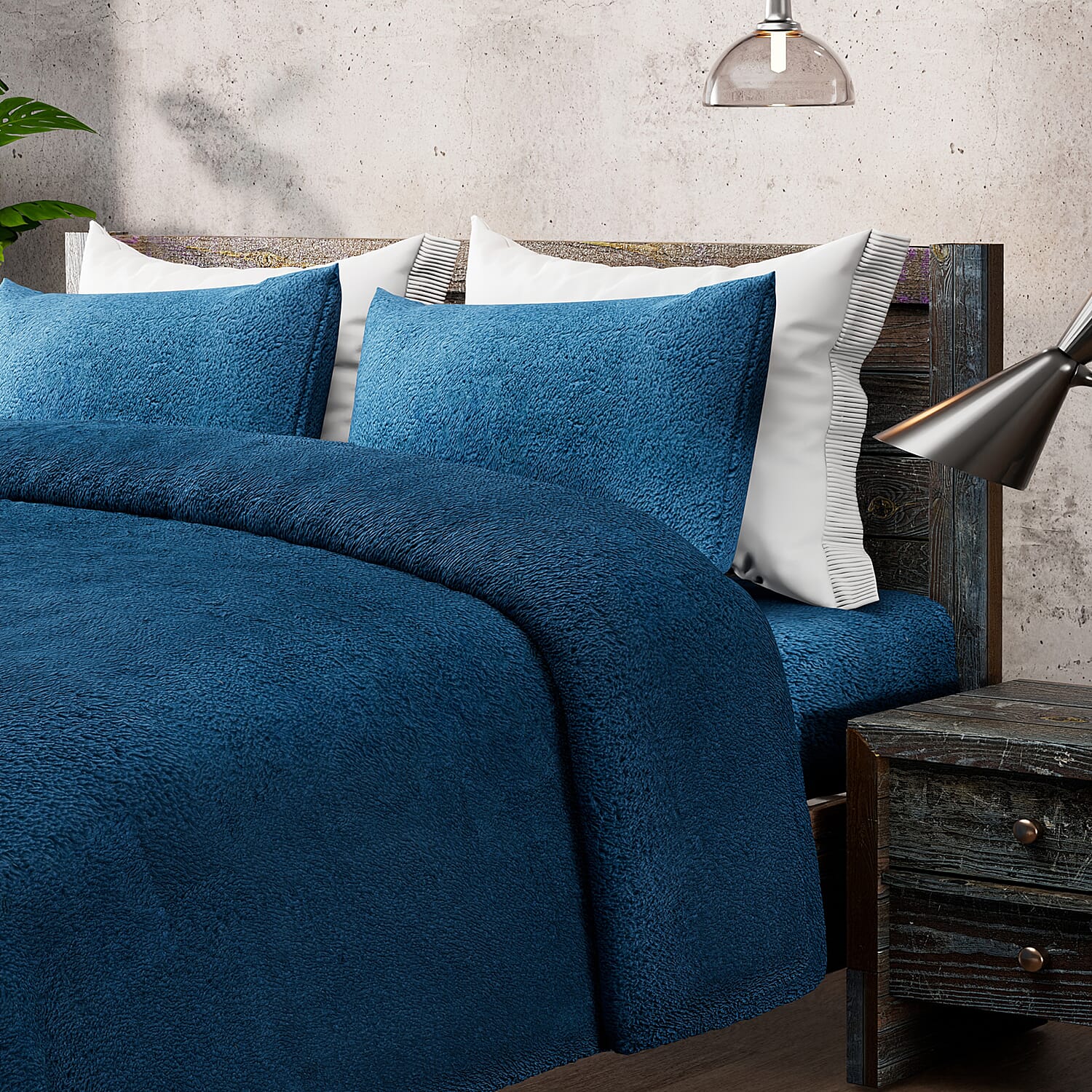 Luxury Edition - 3 Piece Set Teddy Fleece Duvet Cover & 2 Pillowcases - Grey