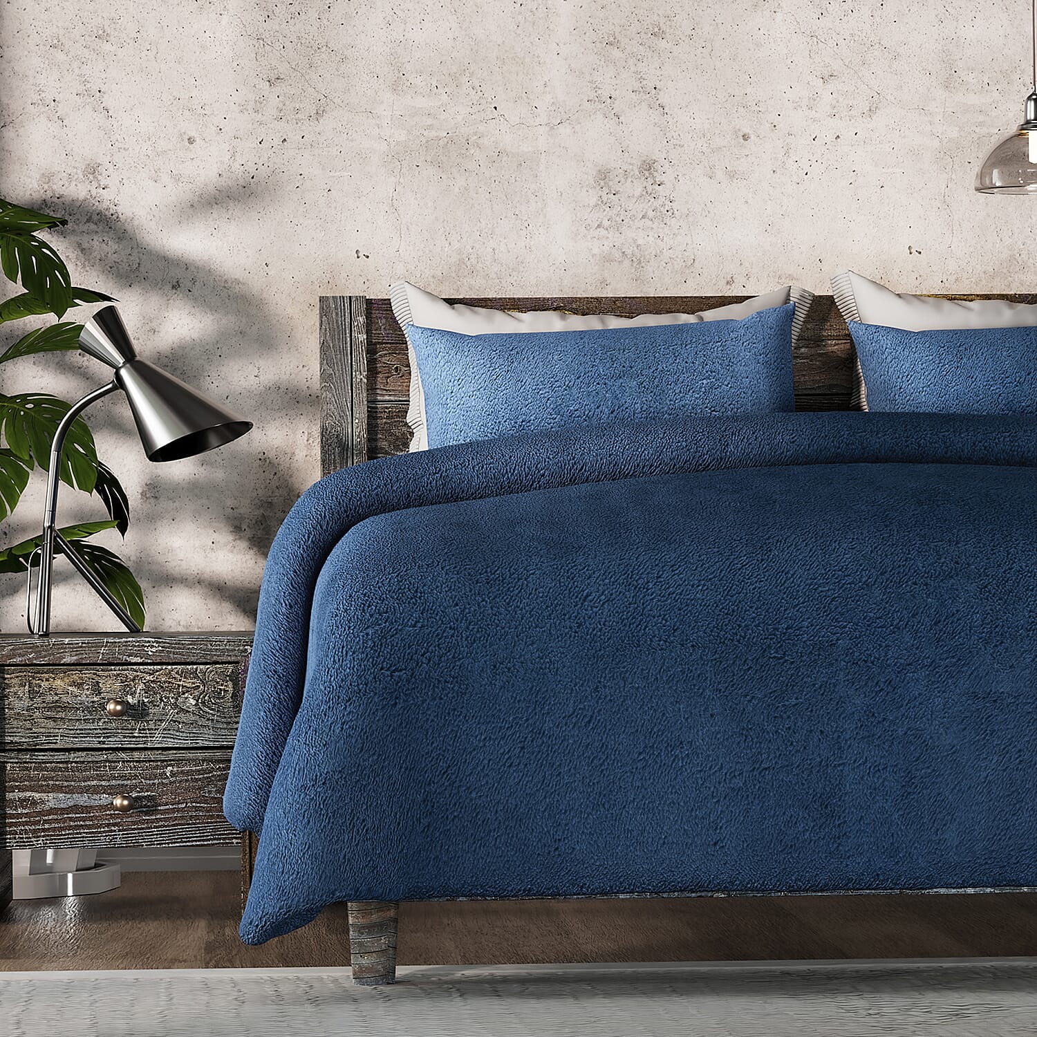 Luxury Edition - 3 Piece Set Teddy Fleece Duvet Cover & 2 Pillowcases - Grey