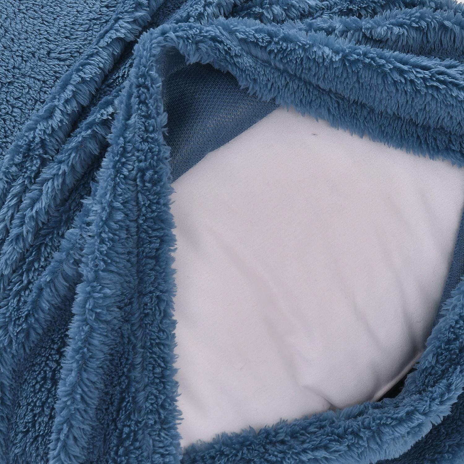 Luxury Edition - 3 Piece Set Teddy Fleece Duvet Cover & 2 Pillowcases - Grey