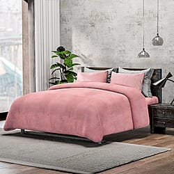 Luxury Edition - 3 Piece Set Teddy Fleece Duvet Cover & 2 Pillowcases - Grey