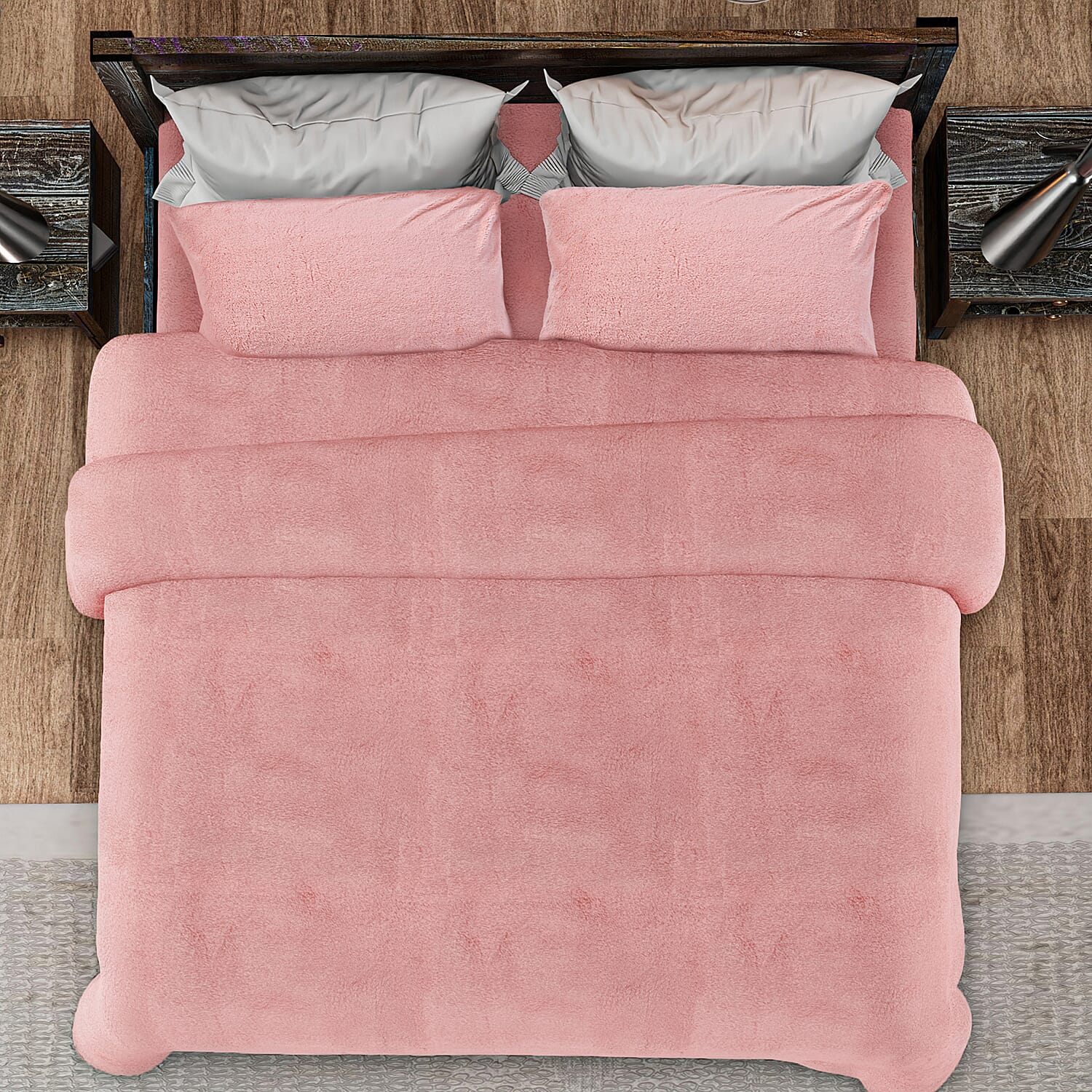 Luxury Edition - 3 Piece Set Teddy Fleece Duvet Cover & 2 Pillowcases - Grey