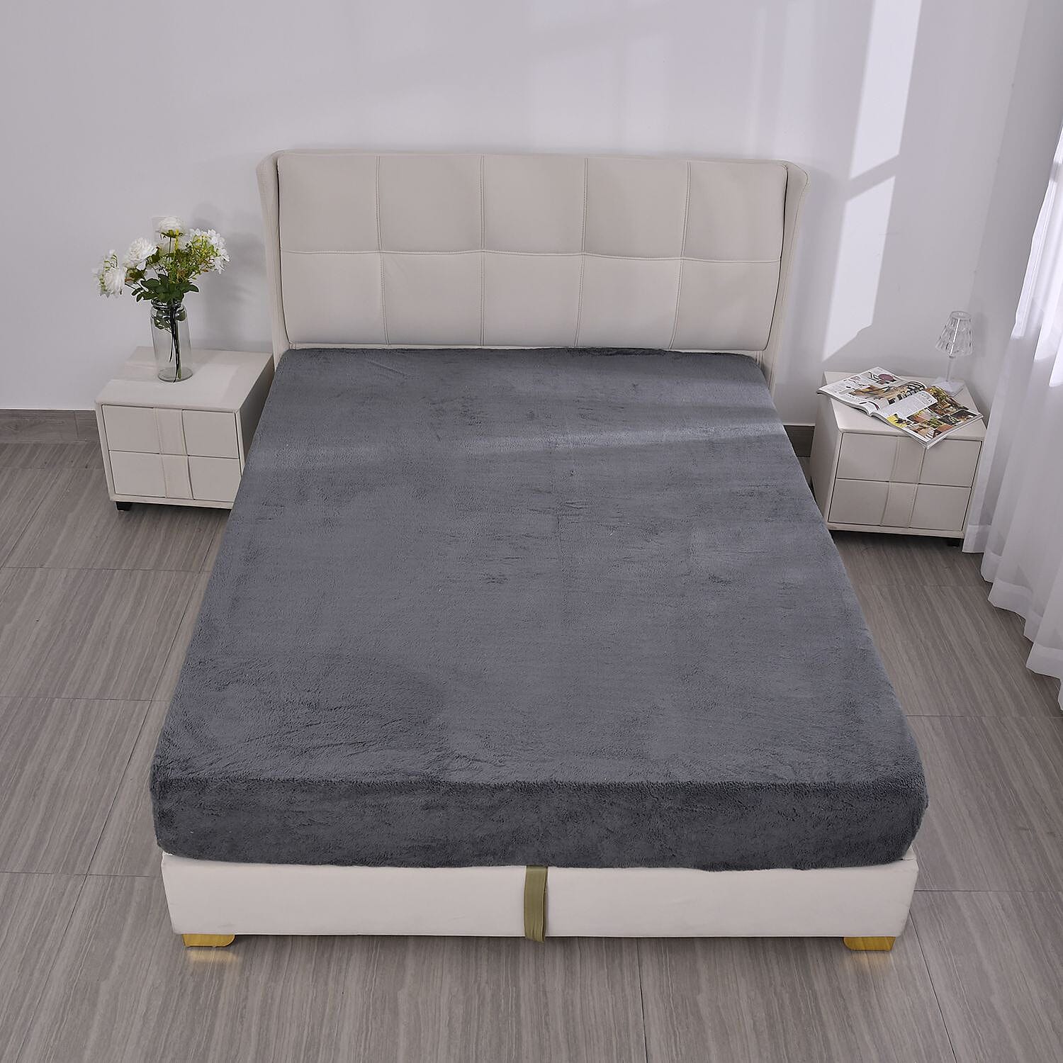 Luxury Edition - Teddy Fleece Fitted Sheet - Grey