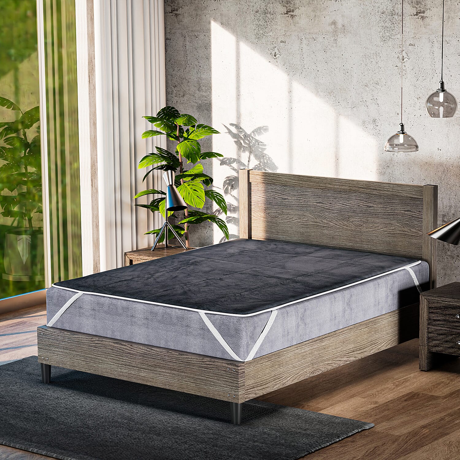 Luxury Edition - Teddy Fleece Quilted Mattress Enhancer - Grey