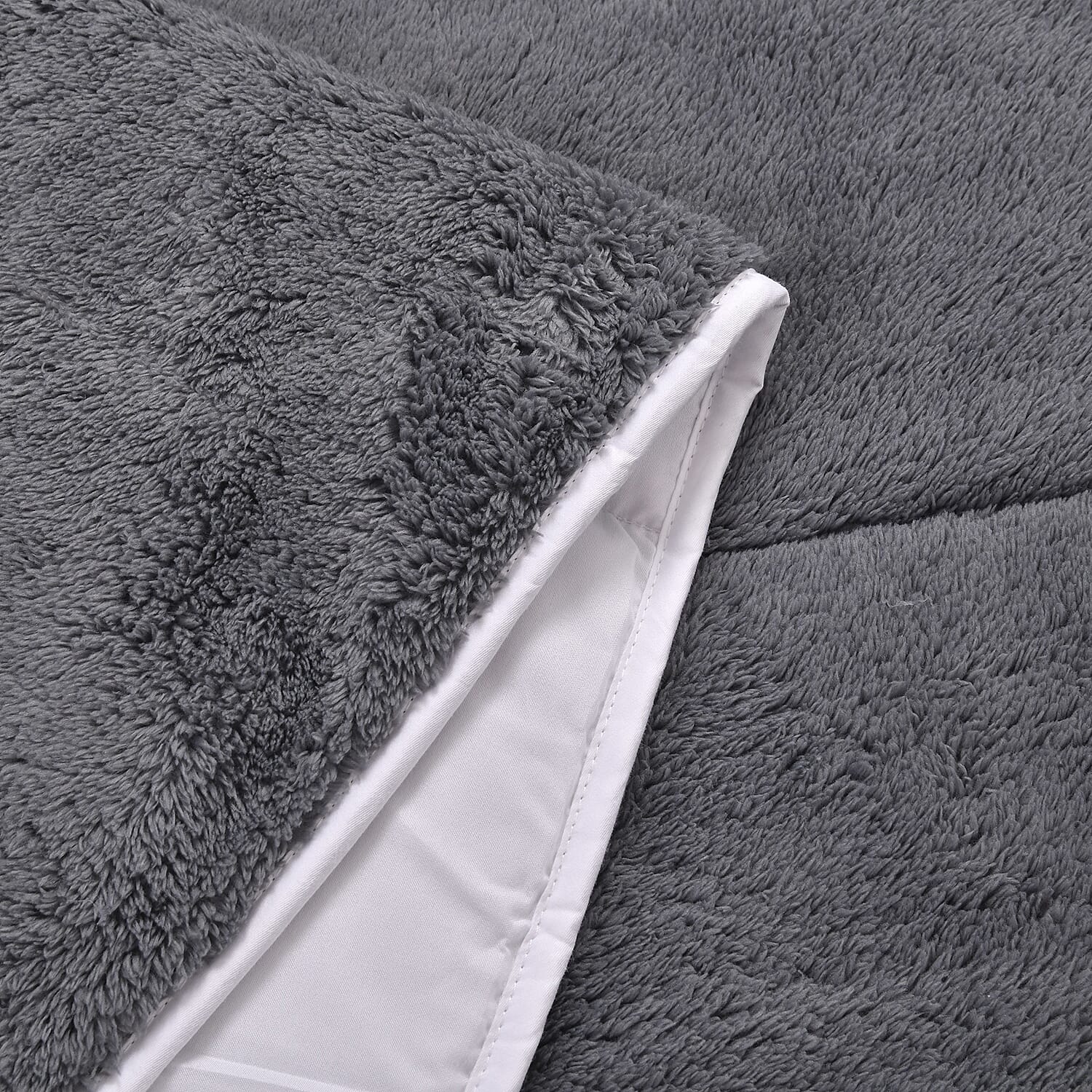 Luxury Edition - Teddy Fleece Quilted Mattress Enhancer - Grey