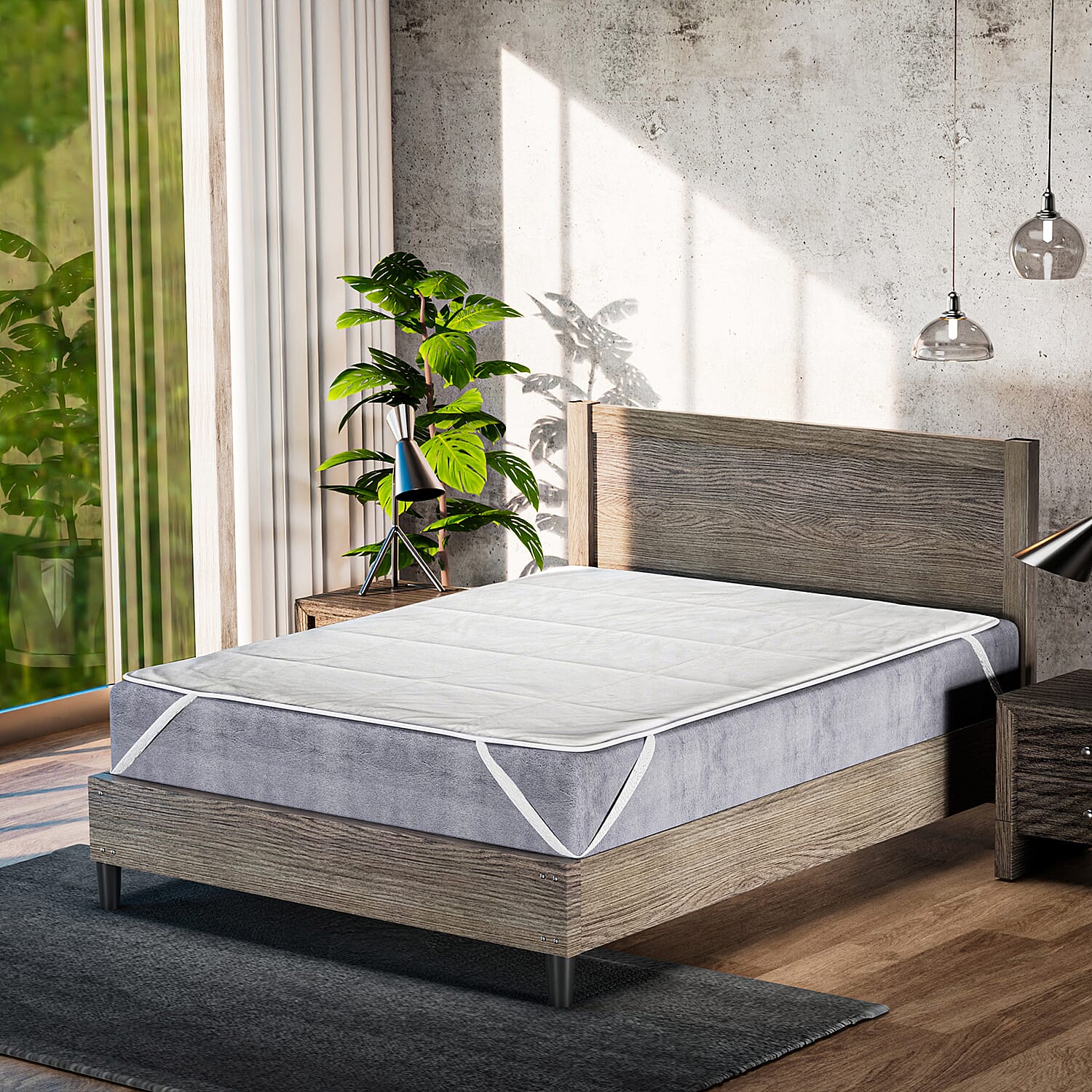 Luxury Edition - Teddy Fleece Quilted Mattress Enhancer - Grey