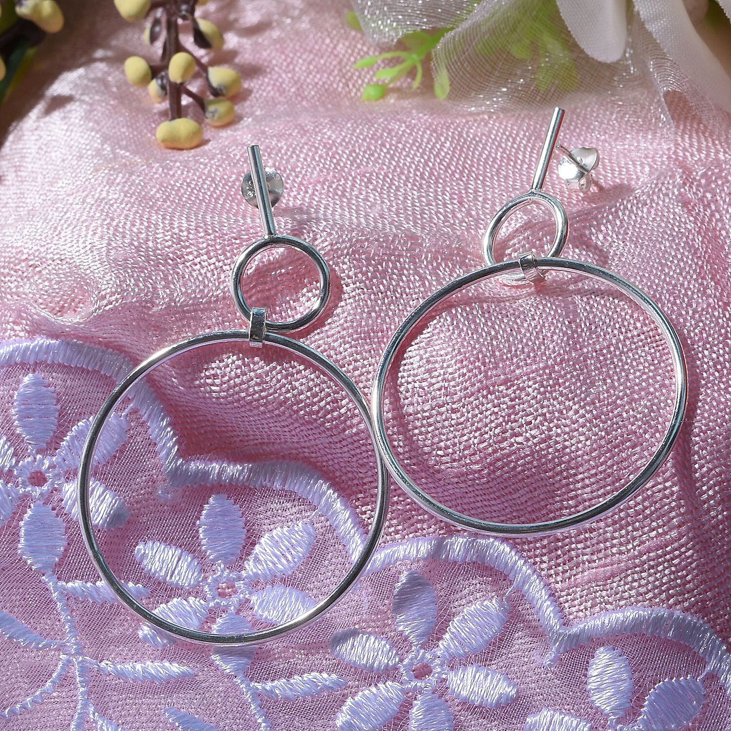 Bangkok Closeout - Sterling Silver Circle Dangle Earrings