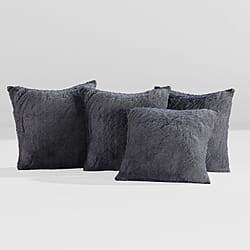 Luxury Edition - Set of 4 Teddy Fleece Cushion Covers - White