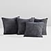 Set of 4 Teddy Fleece Solid Cushion Cover with Zipper (Size 45x45 cm) - Dark Grey