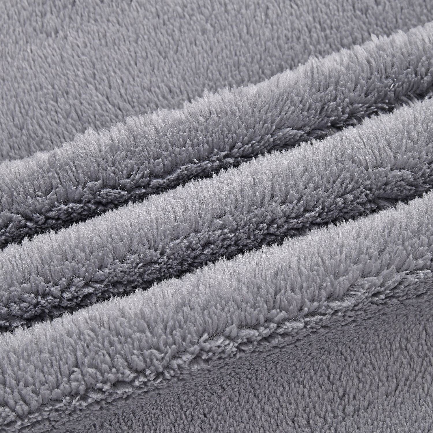 Set of 4 Teddy Fleece Solid Cushion Cover with Zipper (Size 45x45 cm) - Dark Grey