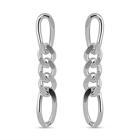 Sterling Silver Diamond-Cut Figaro Dangle Earrings
