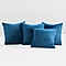 Luxury Edition - Set of 4 Teddy Fleece Cushion Covers - Blue