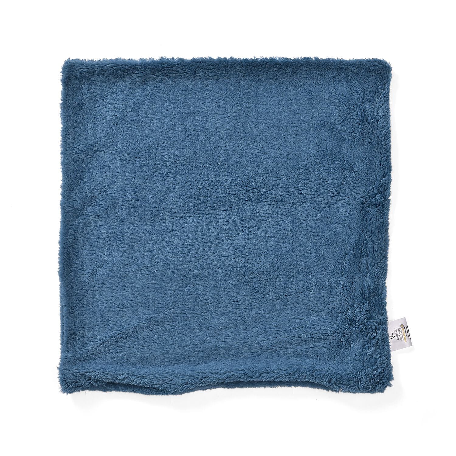 Luxury Edition - Set of 4 Teddy Fleece Cushion Covers - Blue