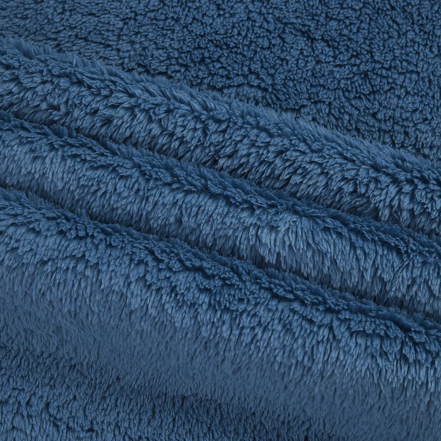 Luxury Edition - Set of 4 Teddy Fleece Cushion Covers - Blue