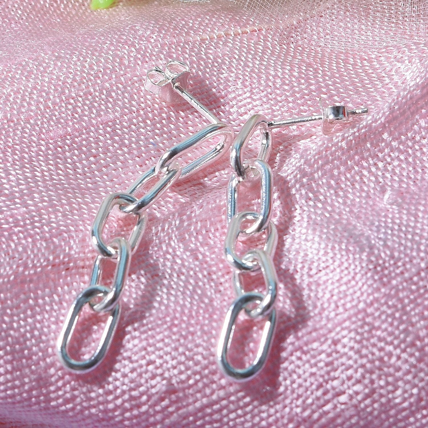 Sterling Silver Paper Clip Earrings