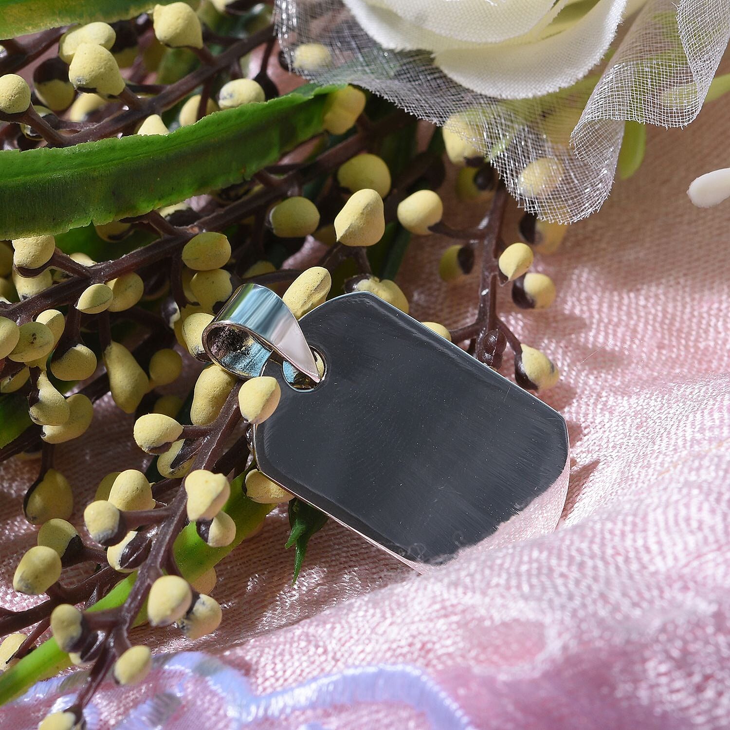 Sterling Silver Dog Tag Pendant, Silver Wt 6.17 Gm