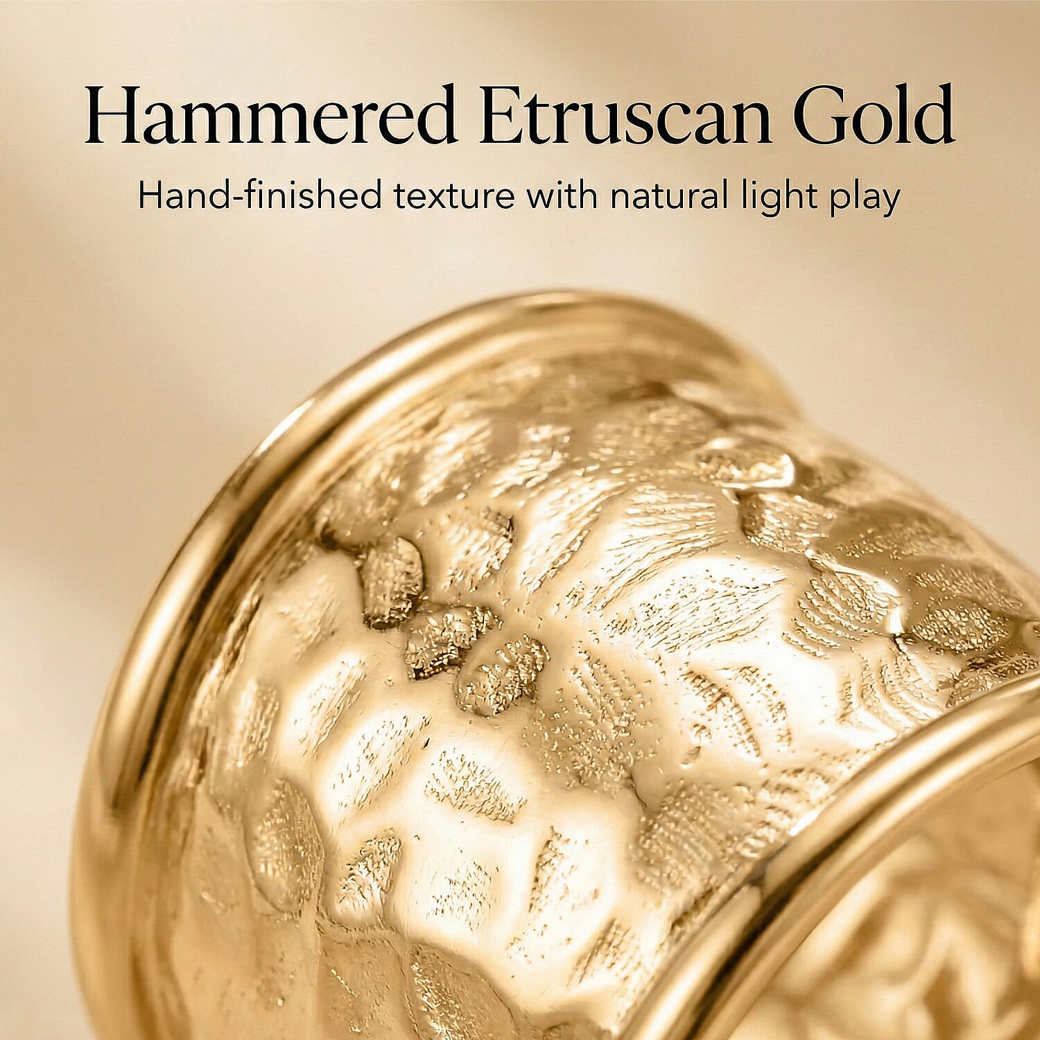 Maestro Collection - 9K Yellow Gold Hammered Etruscan Ring