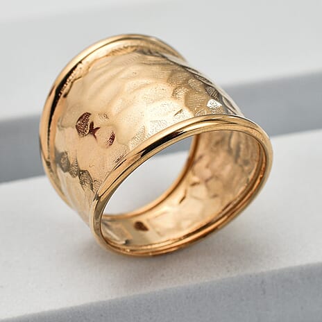 Maestro Collection - 9K Yellow Gold Hammered Etruscan Ring