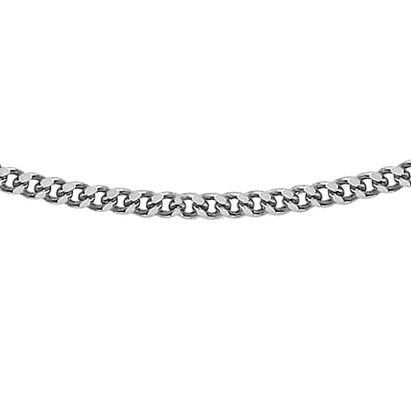Diamond Cut Curb Chain 20 Inch in 9K White Gold Diamond Cut Curb Chain 20 Inch in 9K White Gold