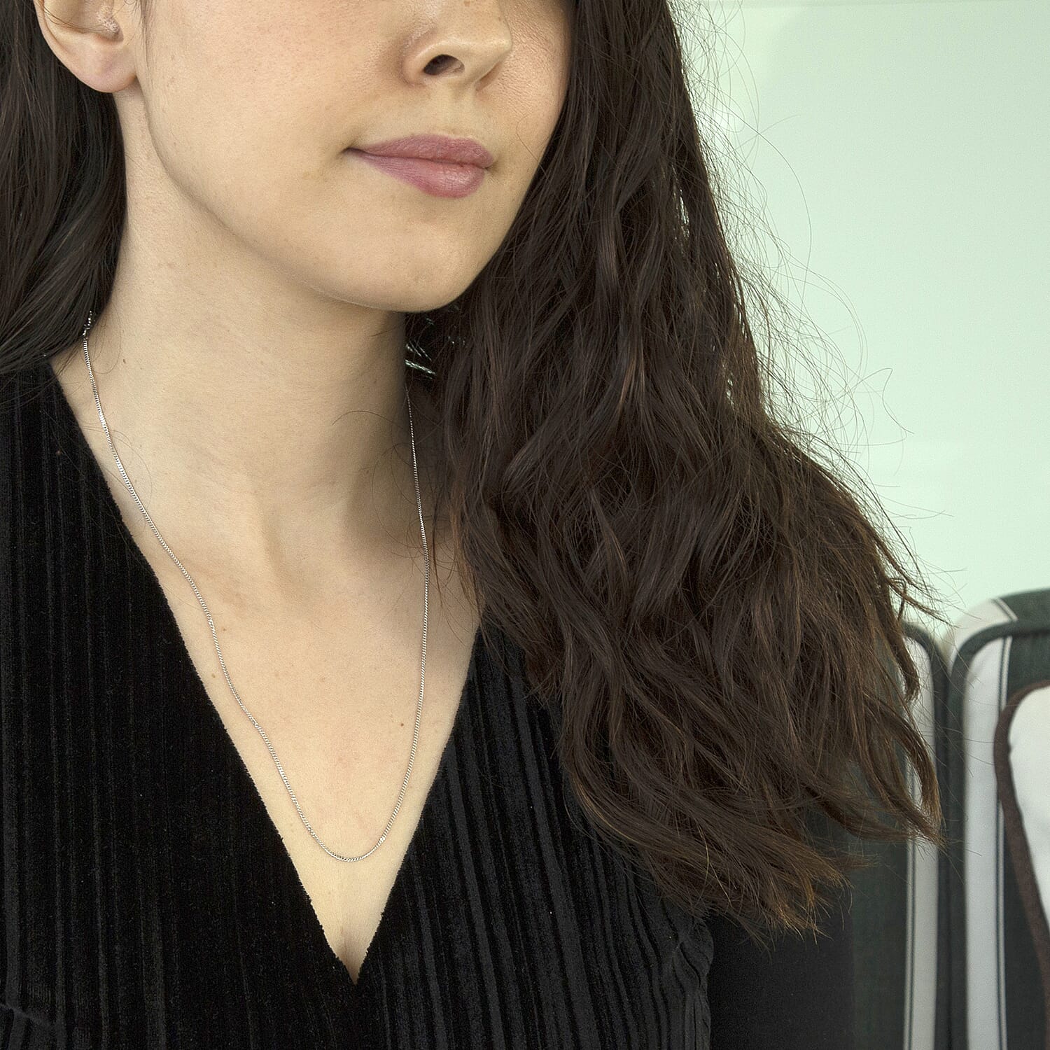 9K White Gold  Chain (Size - 20),  Gold Wt. 2.4 Gms