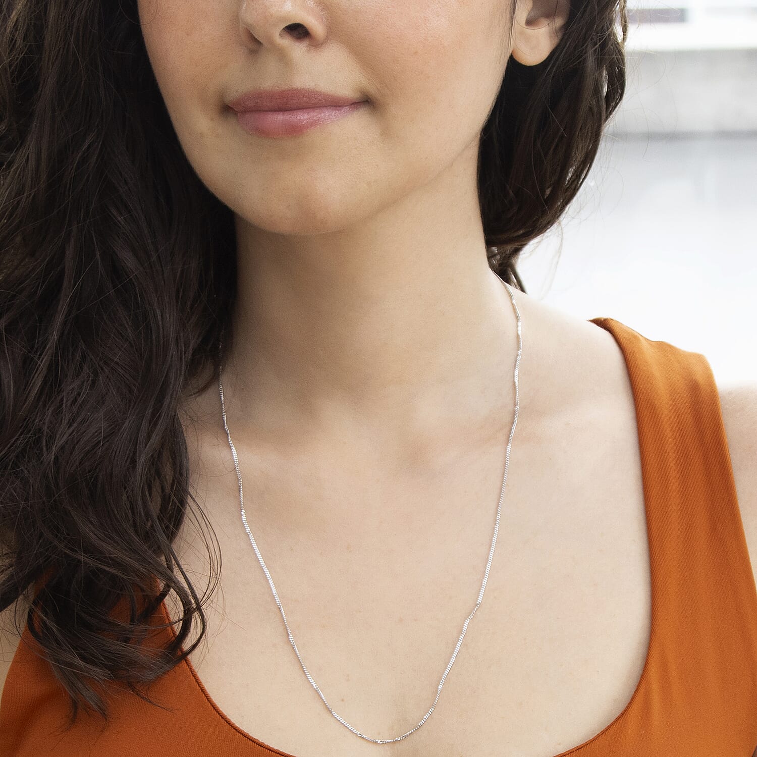 9K White Gold  Chain (Size - 22),  Gold Wt. 2.6 Gms