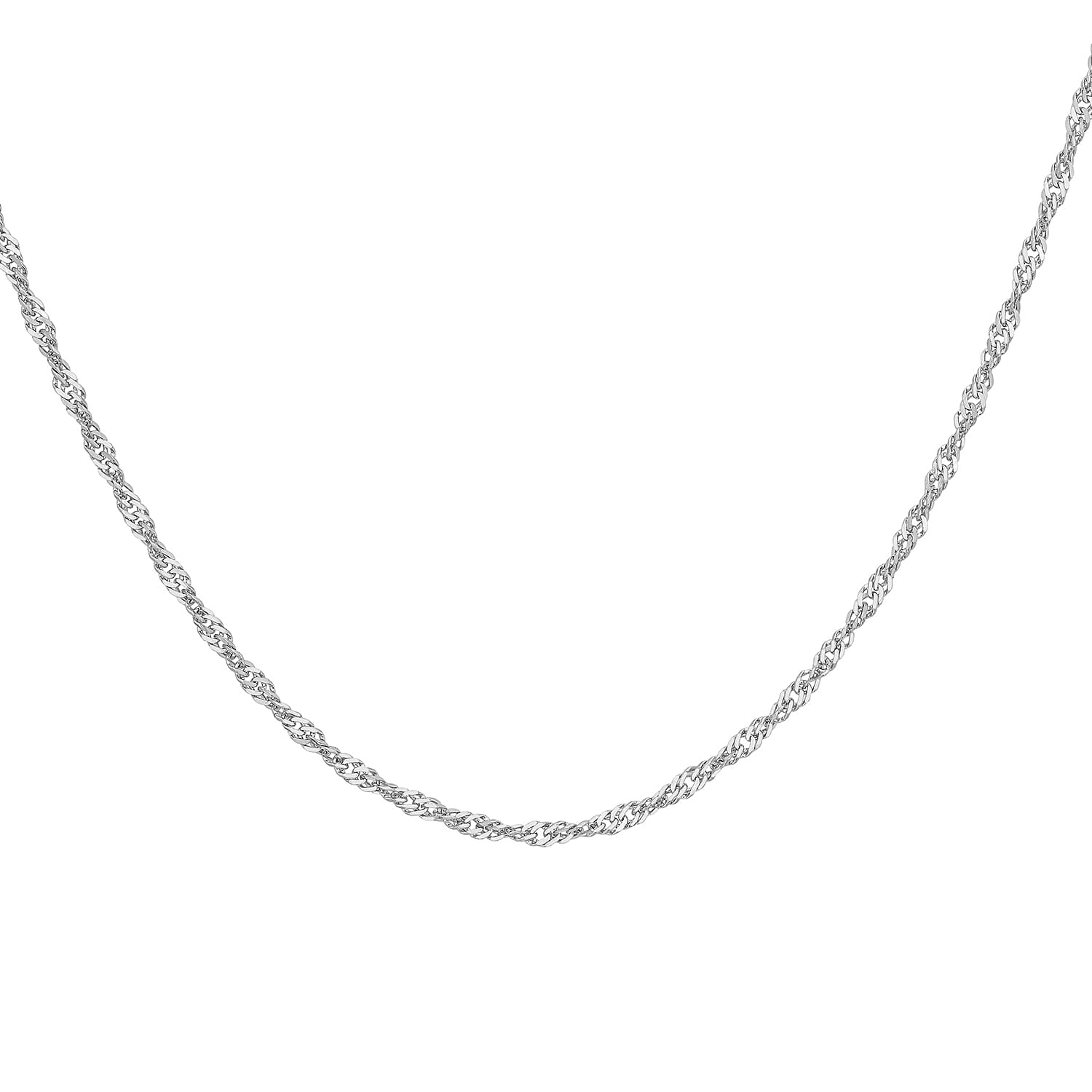 9K White Gold  Chain (Size - 16),  Gold Wt. 0.58 Gms