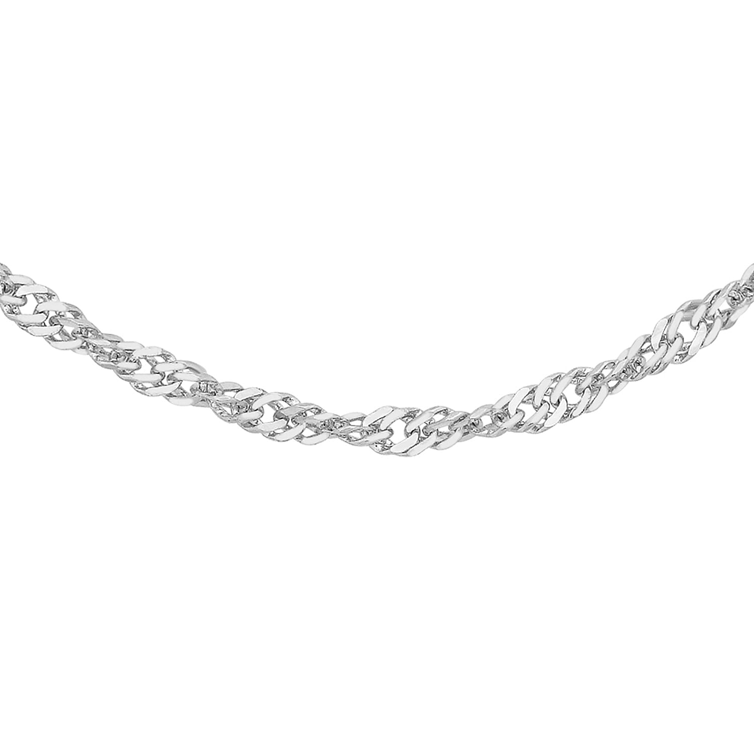 9K White Gold  Chain (Size - 16),  Gold Wt. 0.58 Gms