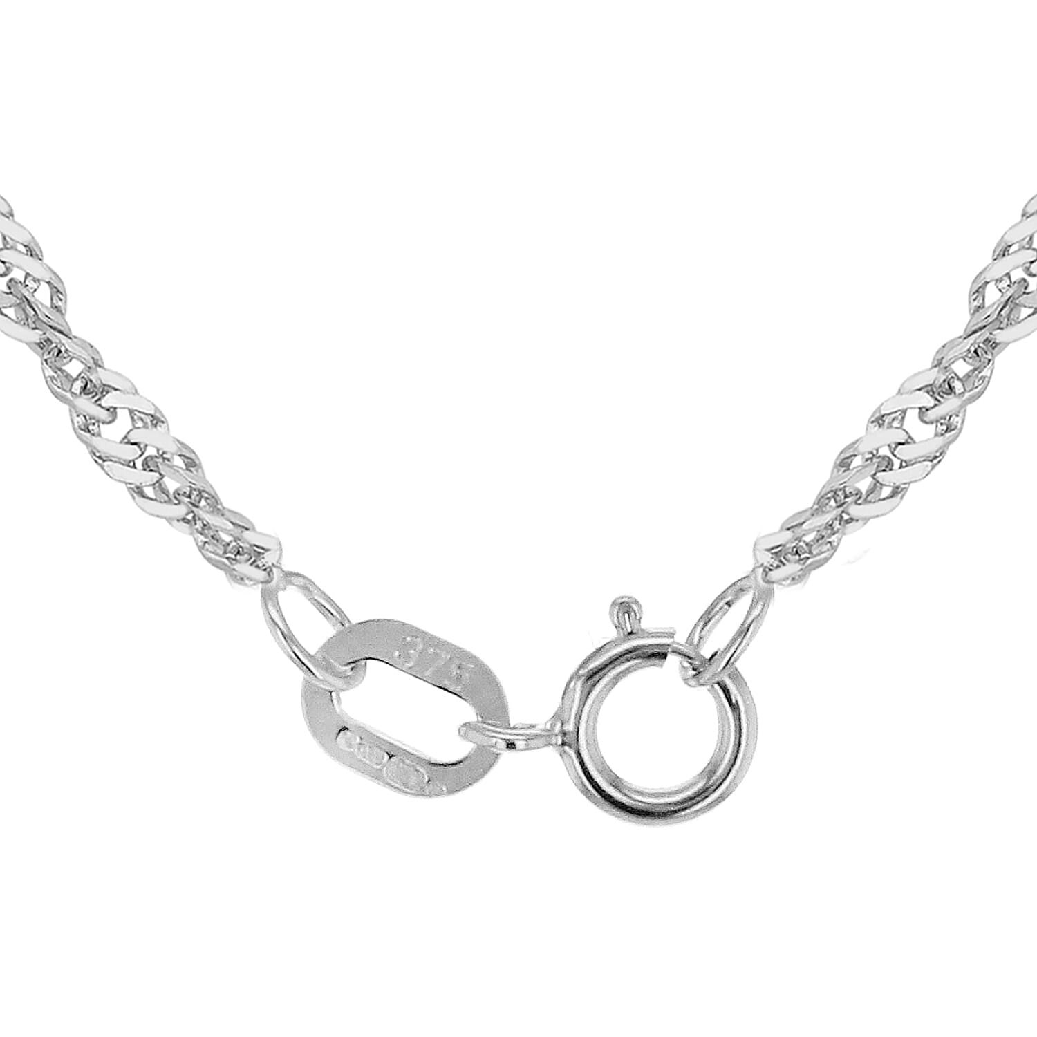 9K White Gold  Chain (Size - 16),  Gold Wt. 0.58 Gms