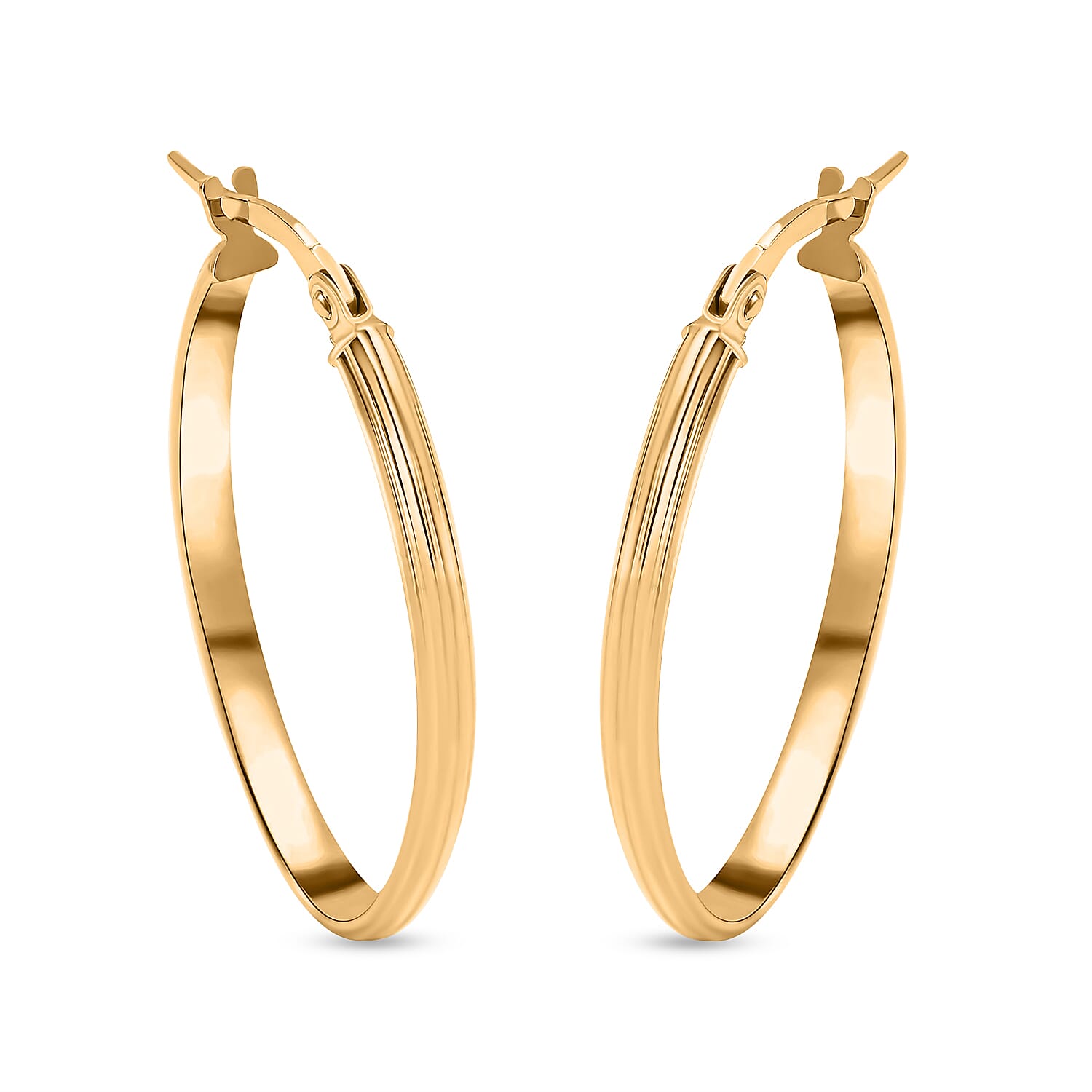Maestro Collection - 9K Yellow Gold Hoop Earrings