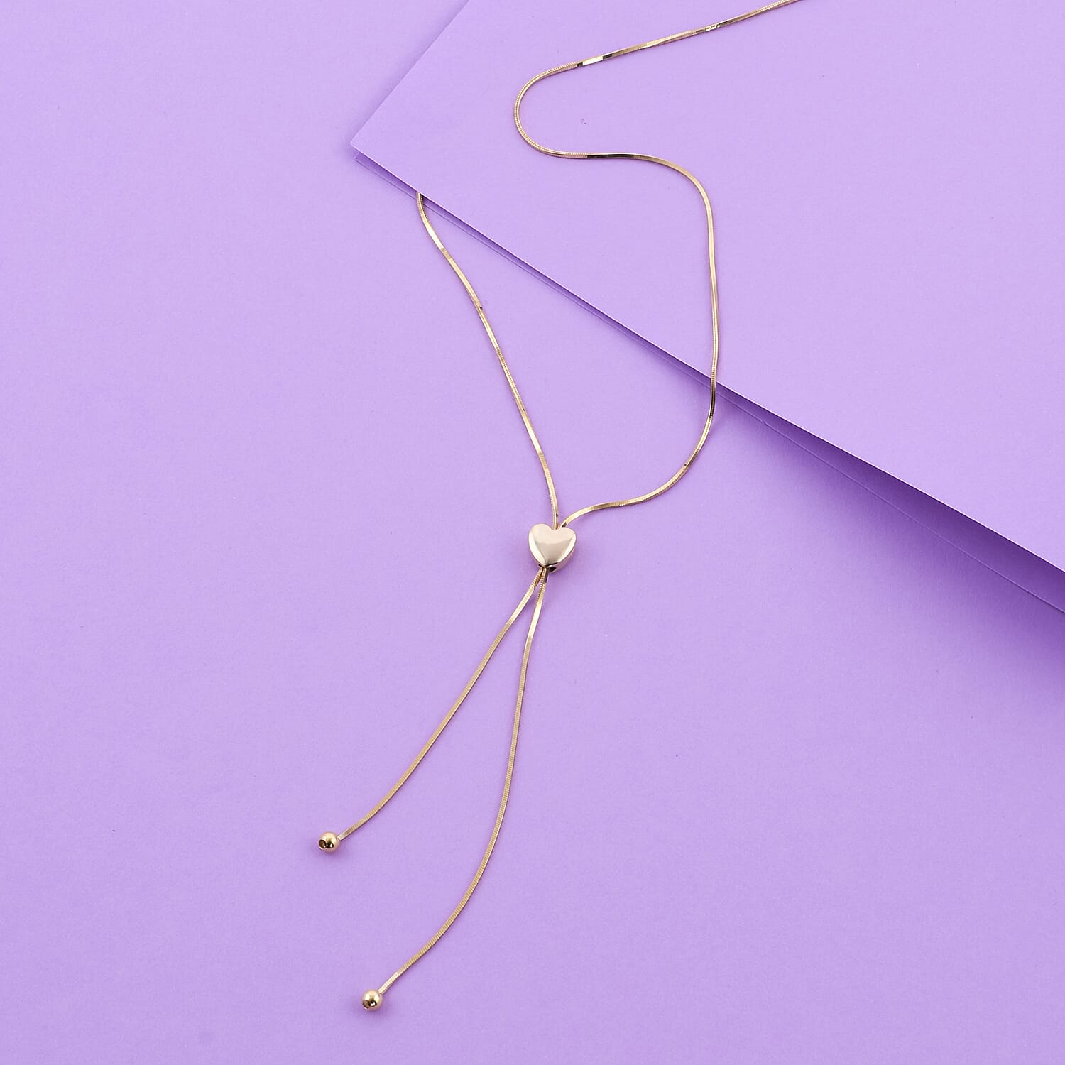 New York Close Out Deal - 9K Yellow Gold Adjustable Lariat Necklace (Size - 30), Gold Wt. 3.66 Gms