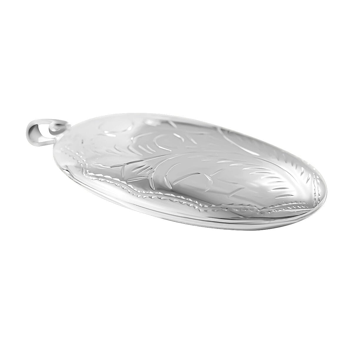 Bangkok Closeout - Sterling Silver Engraved Handmade Round Pendant, Silver Wt. 15.2 Gms
