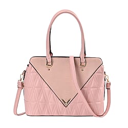 Quilted Triangle PU Pattern Leather Crossbody Bag With Detachable Shoulder Strap & Handle Drop