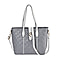 Designer Inspired Embossed Quilted Crossbody Bag with Gold Tone Hardware - Grey