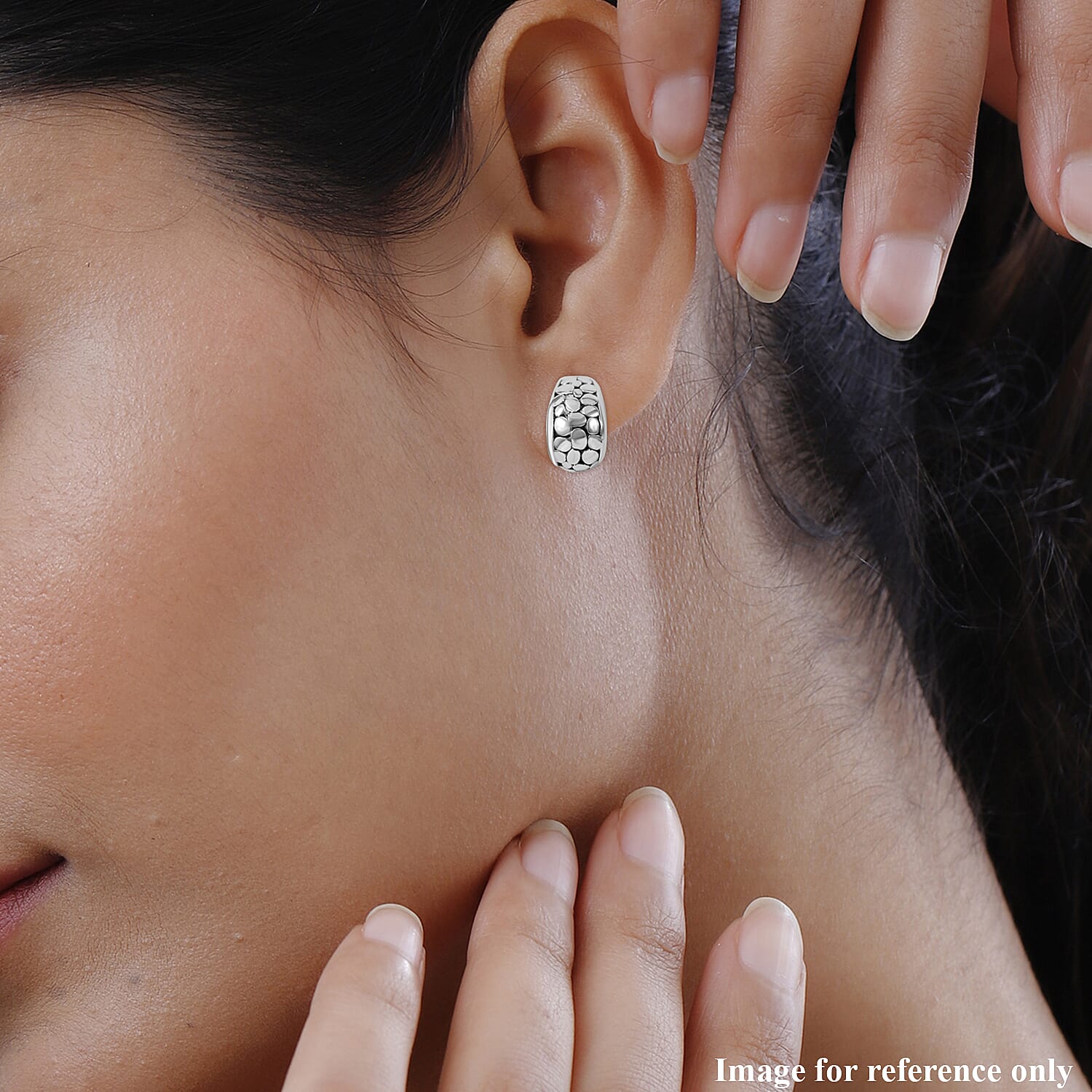 Royal Bali Collection - Sterling Silver Wall Earrings With Push Back