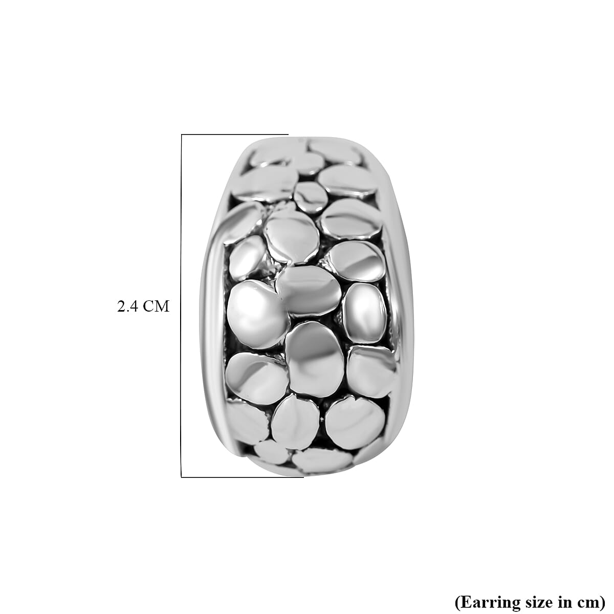 Royal Bali Collection - Sterling Silver Wall Earrings With Push Back