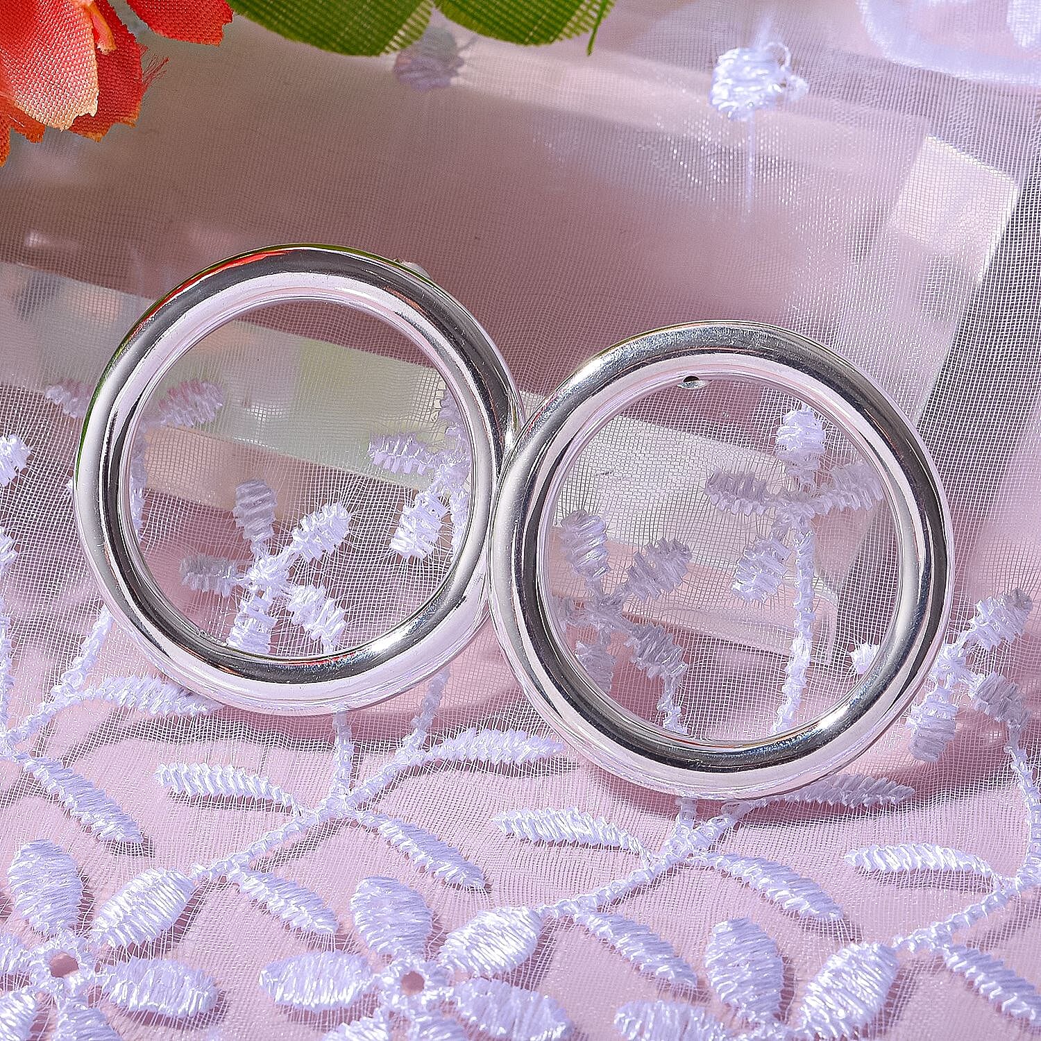 Italian Made - Sterling Silver Circle Earrings