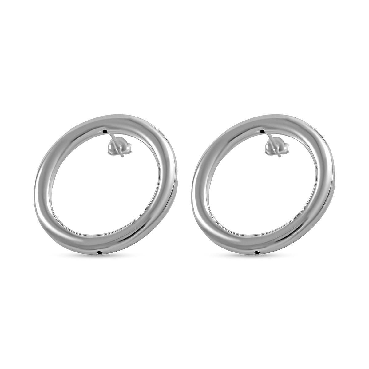 Italian Made - Sterling Silver Circle Earrings