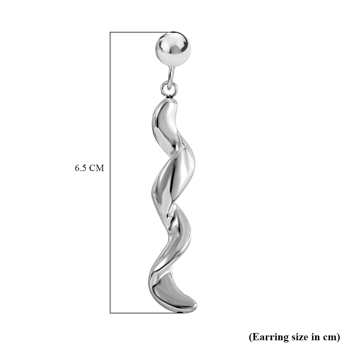 Platinum Overlay Sterling Silver Earrings, Silver Wt. 6.50 Gms