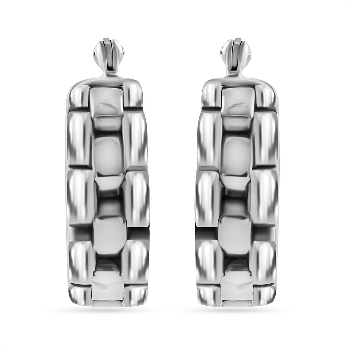 Bangkok Closeout - Sterling Silver Panther Link Hoop Earrings