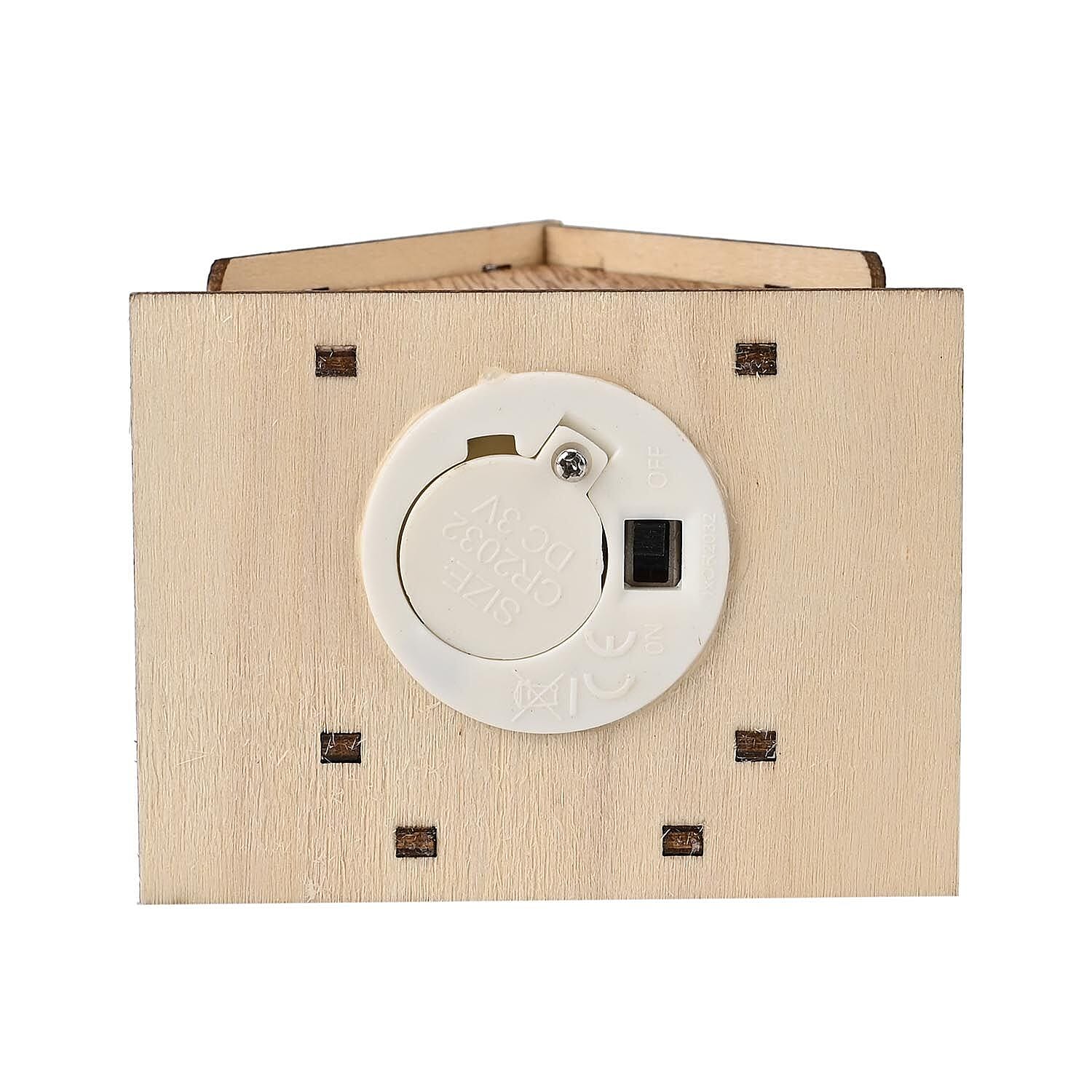 Set of 3 Wooden House with Warm White LED Light (Powered with CR2032 Battery) Set of 3 Wooden House with Warm White LED Light (Powered with CR2032 Battery)