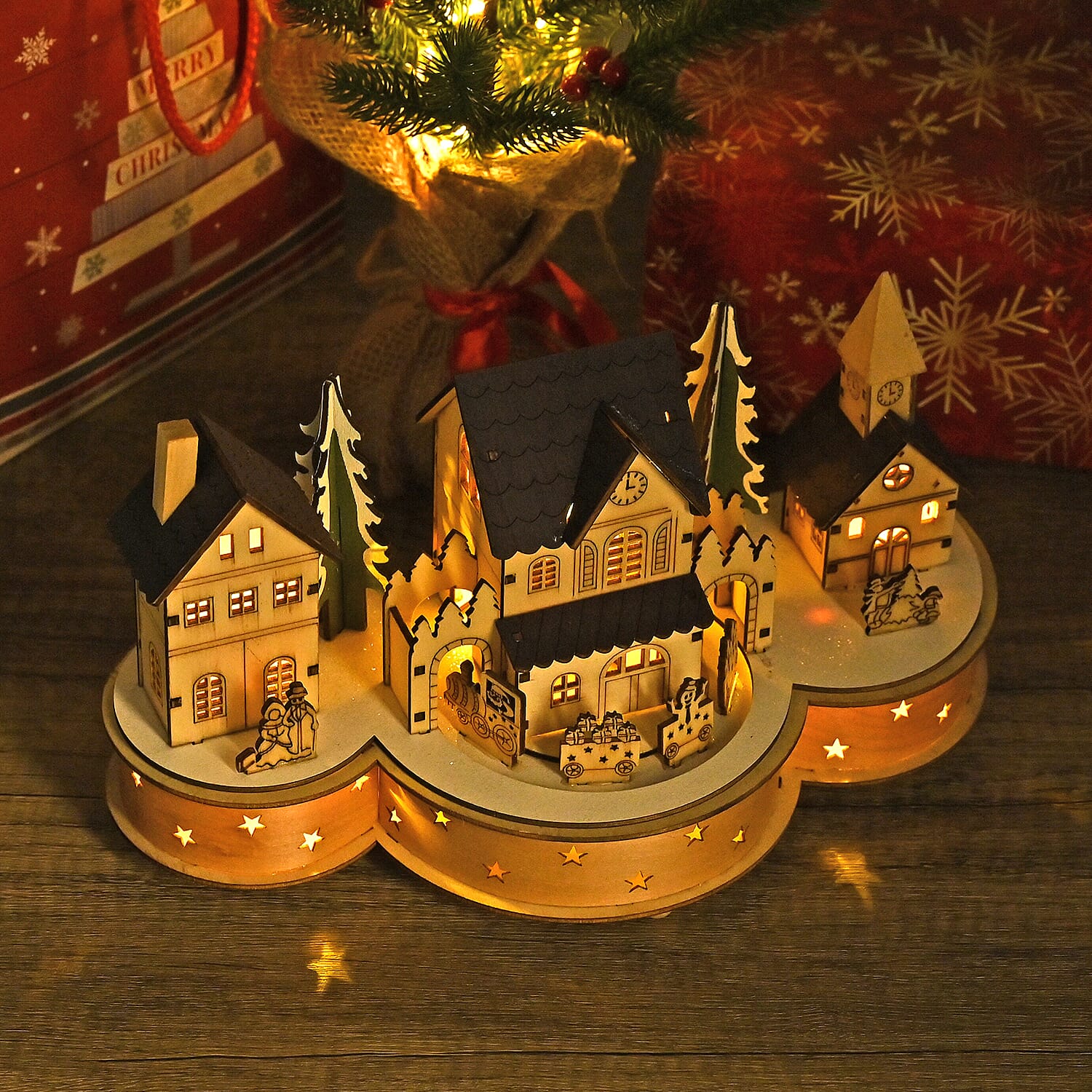 Christmas Shop Showpiece (Size 30x14x17 cm) - Multi Color - White