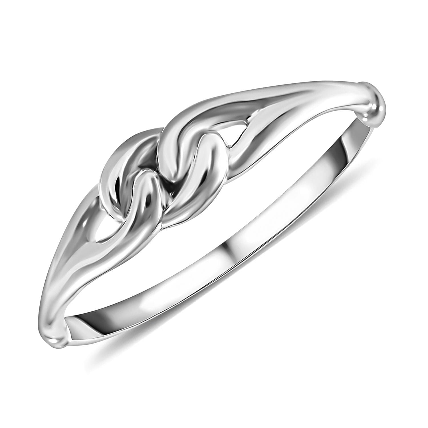Designer Inspired -Sterling Silver Knot Bangle (Size - 7.5)
