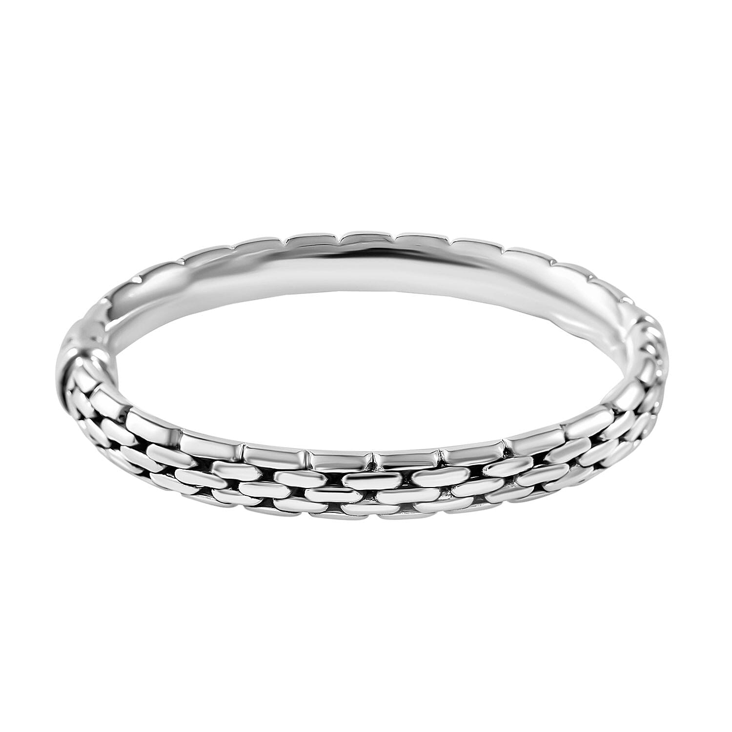 Royal Bali Collection - Bangle (Size-7.5) in Platinum Overlay Sterling Silver, Silver Wt 14.50 GM