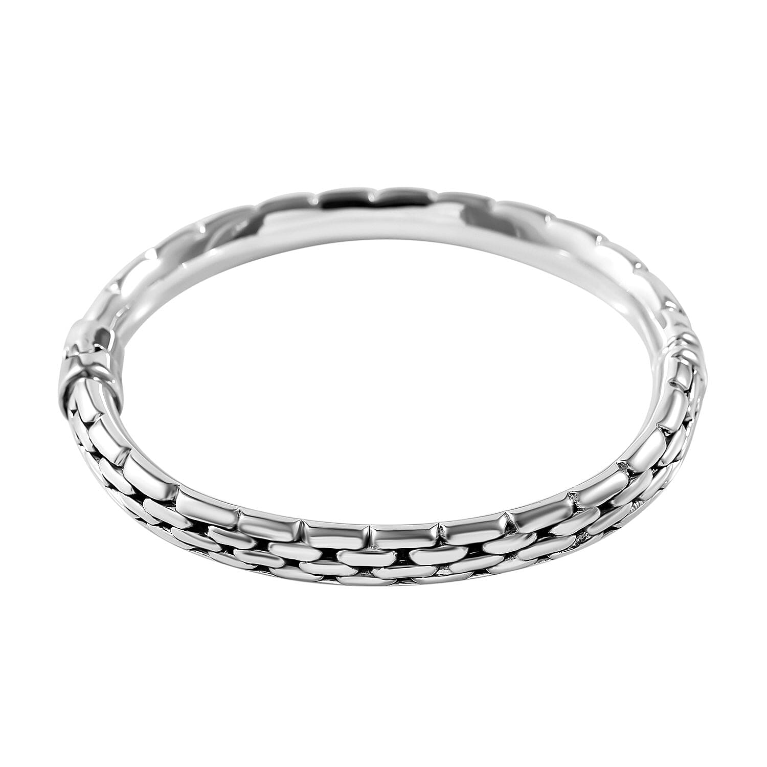 Royal Bali Collection - Bangle (Size-7.5) in Platinum Overlay Sterling Silver, Silver Wt 14.50 GM